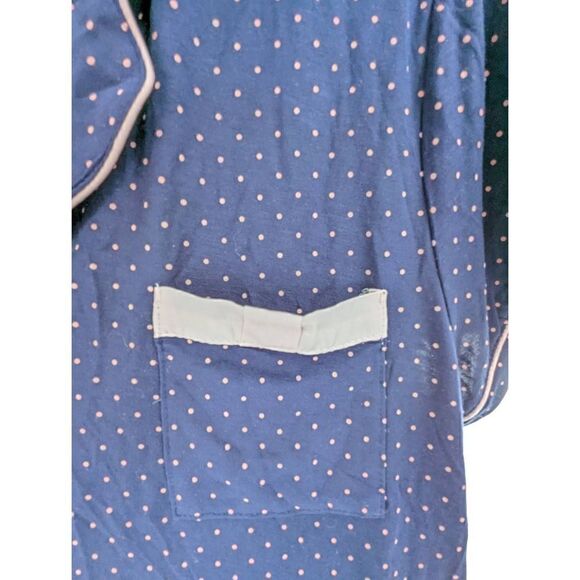 Kate Spade Women Blue Polka Dots Button-Up Shirt & Short Sleep Set Size 2X - Picture 5 of 8
